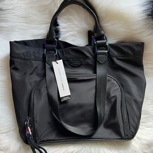 Aimee Kestenberg Pisa Nylon Black Tote w/Iridescent Hardware